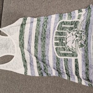 Ohio University green, white, and grey striped tank top